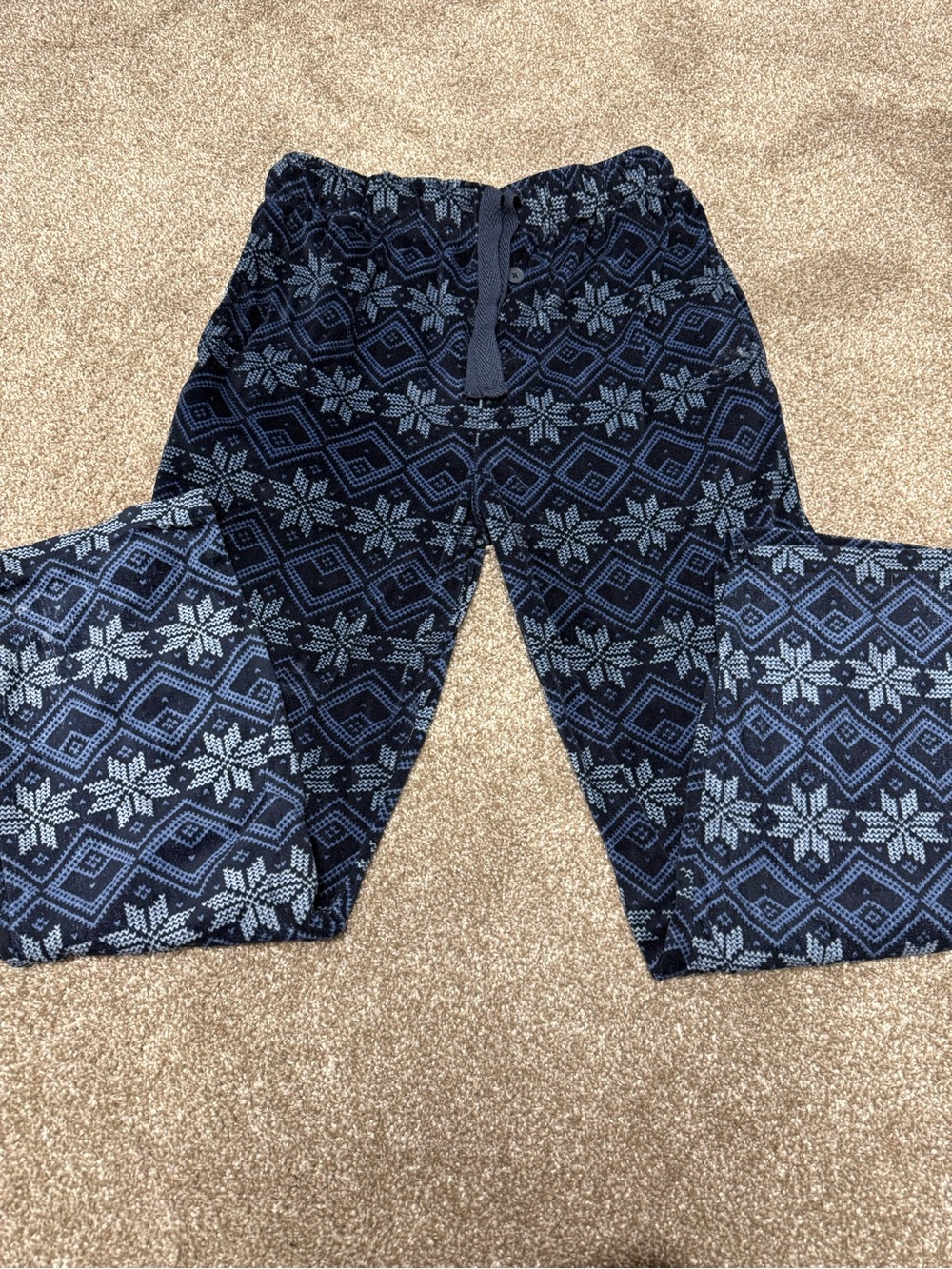 Cozy Navy Blue Patterned Lounge Pants
